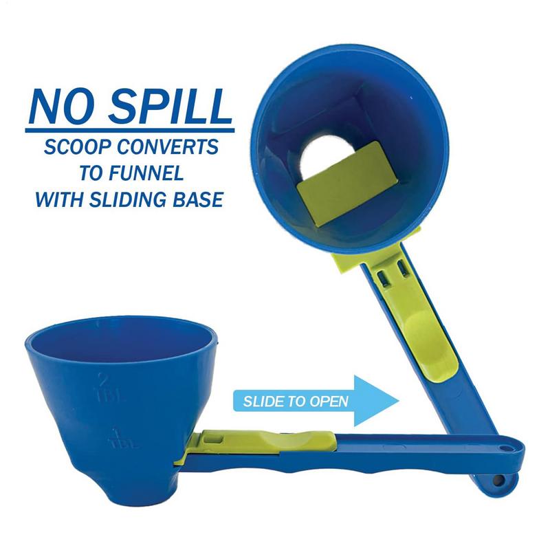 Longer Handle NoSpill Measuring Spoon Funnel Preparation Of Protein Powder Water Bottle Scoop Funnel Precise Measurement