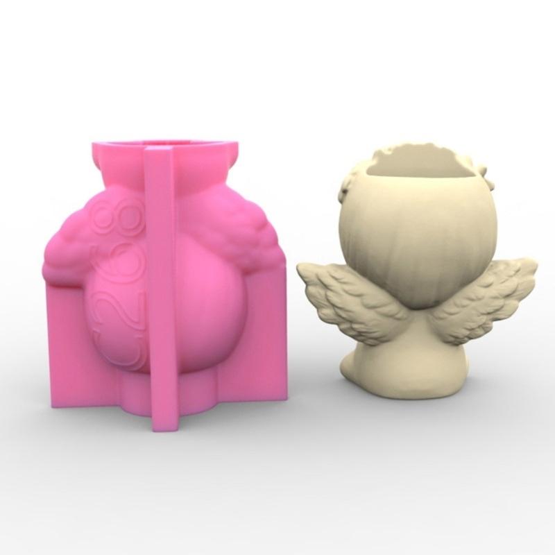 Flower Pot Silicone Mold Concrete Cement Plant Pot Mold Flowerpot Epoxy Resin Mould Makeup Brush Holder Organizer Mold