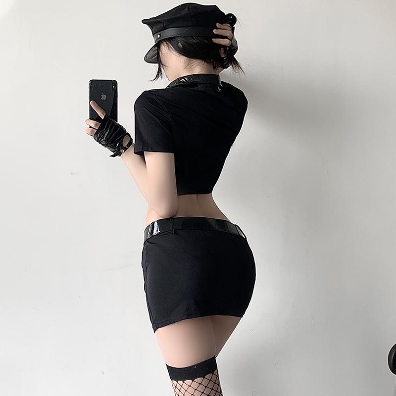 Women Sexy Lingerie Police Uniform Erotic Female Cop Sheath Dress Porn Policewoman Role Play Costume Cosplay Adult Underwear Set