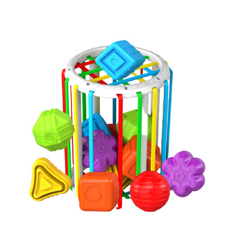 

Rainbow Shape Montessori Blocks Sorting Game Baby Motor Skill Learning Tactile Round