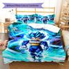 Ropa de cama con patrón de Vegito, Juego de colcha, Funda de colcha, Funda de almohada, Regalo de cumpleaños para el hogar (1 * funda nórdica + 2 * fundas de almohada, sin núcleo)