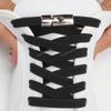 Nieuwe Cross Lock Schoenveters Zonder Strikken 8MM Breedte Elastische Veters Sneakers Kinderen Volwassenen Geen Strik Schoenveters Elastiekjes Schoenaccessoires