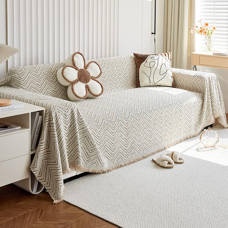 Sofa Towel Anti-slip Four Seasons Universal Sofa Cover New Sofa Blanket Advanced Striped Cushion.