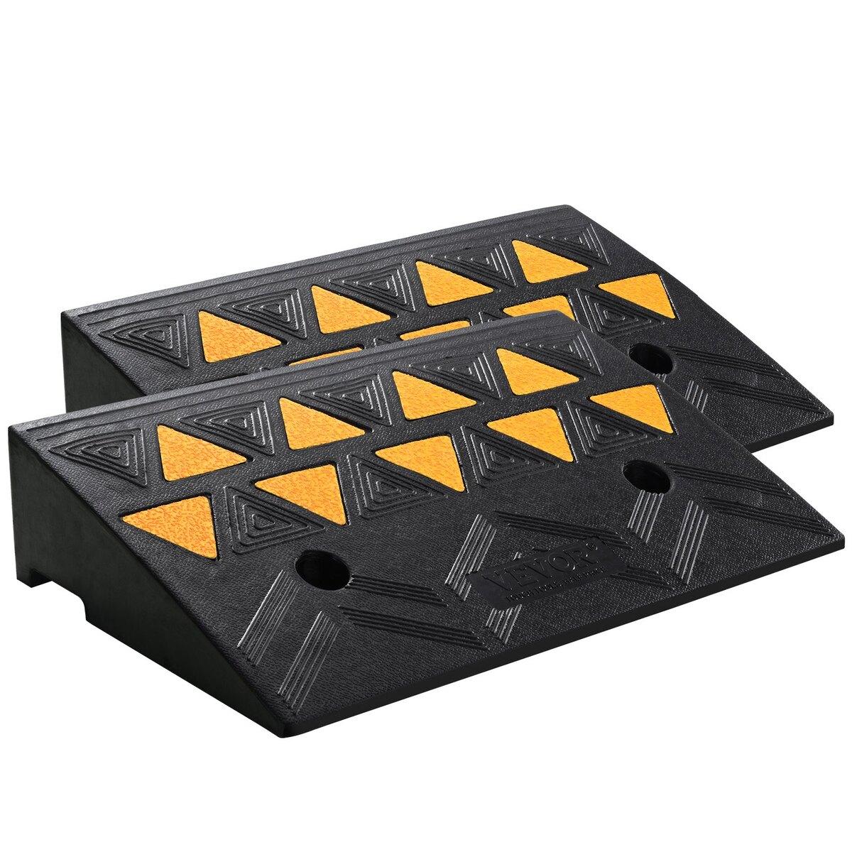 Rampe de Bordure en Caoutchouc Rampe d'Accès pour Bordure Lot de 2 Hauteur 4,3  Charge 33069 lbs