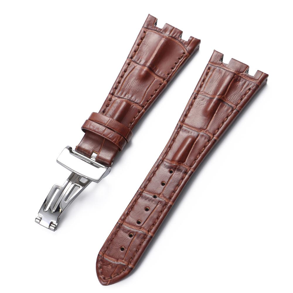 

Оригинальные кожаные ремешки для часов Audemars Piguet Royal 15710 15703 15706 26474 28 мм со складной пряжкой для мужчин 28mm коричневый