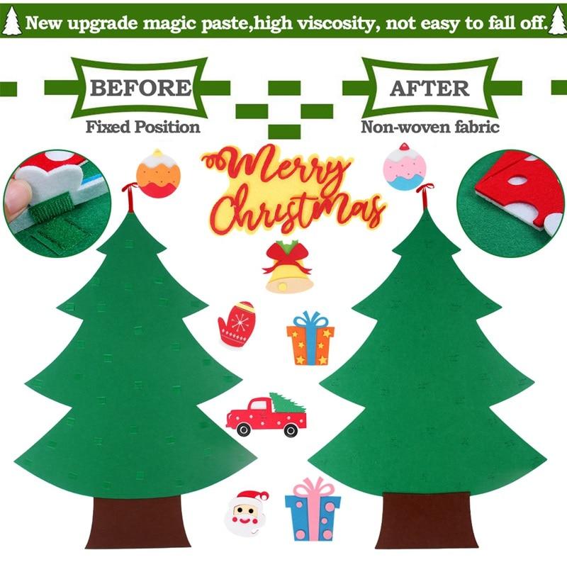 Kinder DIY Filz Weihnachtsbaum Frohe Weihnachten Dekorationen für Zuhause 2021 Weihnachtsschmuck Navidad 2022 Neujahr Geschenke Weihnachtsbaum