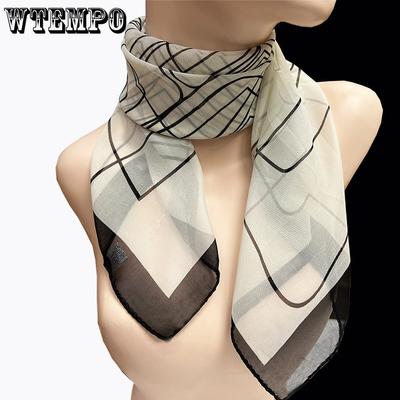 Spring and Autumn Women's Printed Square Scarf Printed Silk Scarf Square Scarf Sunscreen Scarf