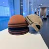 1 Stück modische Patchwork, durchbrochener Strickrand Vermieterhut, Retro und gealtert, lässiger, cooler und künstlerischer Stil Melonenrindhut