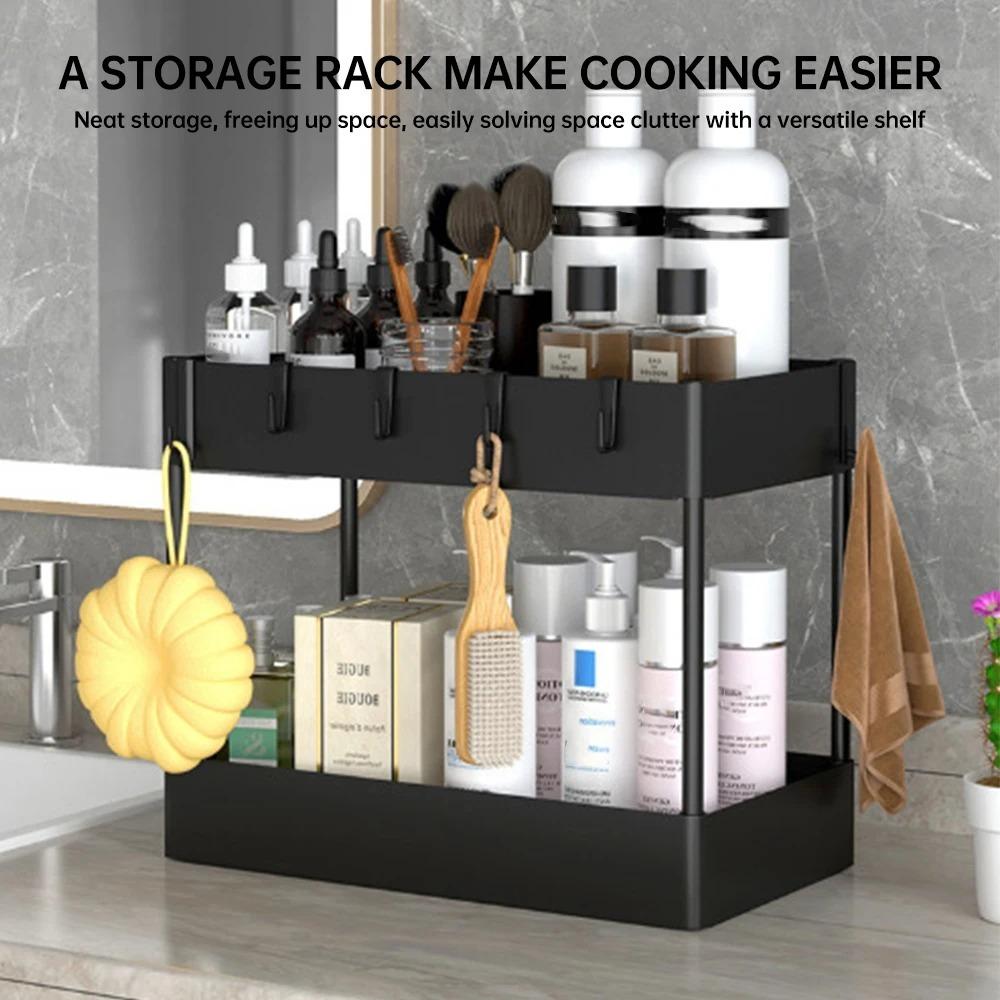 With Sliding Drawer Storage Shelf Holder Large Capacity Under Sink Storage Rack Cabinet