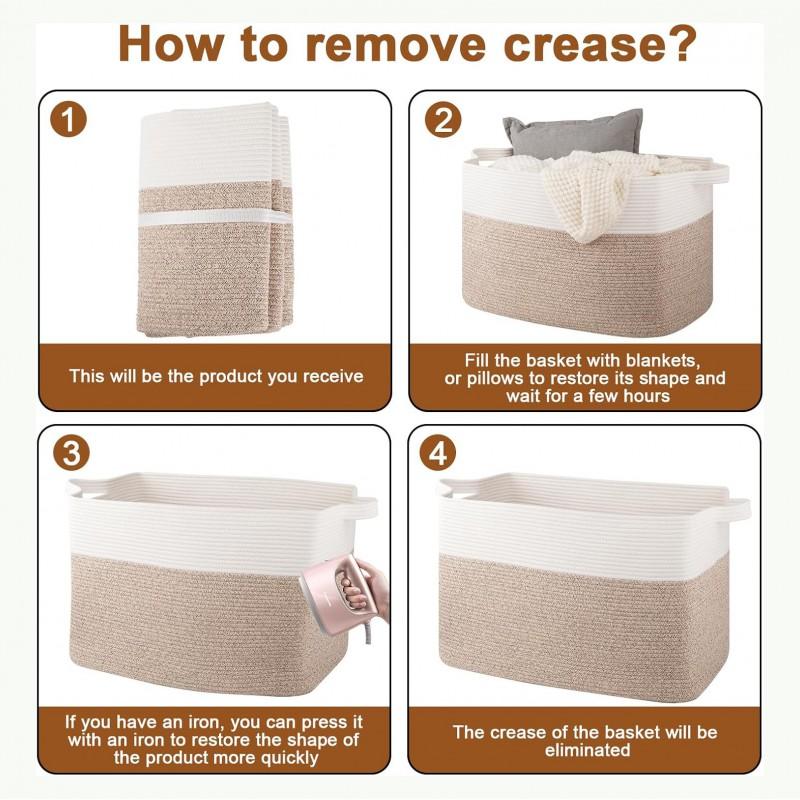 Large Capacity Cotton Rope Storage Basket Laundry Toys Blankets Modern Minimalist Bedroom Organizer