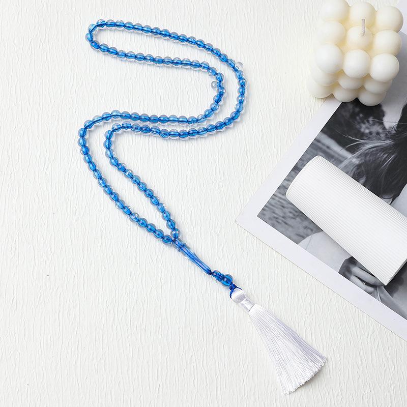 Solid Color Tassel Muslim Prayer Beads: Unisex Crystal Bracelet, Small Gift