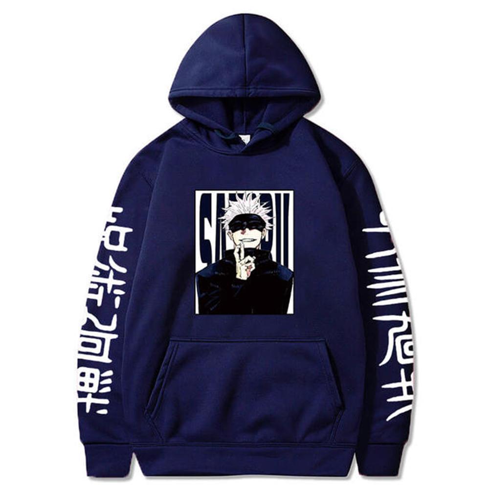 

Jujutsu Kaisen Толстовки Аніме Harajuku Satoru Gojo Graphic Чоловіки Жінки Світшоти Пуловери Повсякденні Довгі рукави Вуличний одяг Топи XS темно-синього кольору