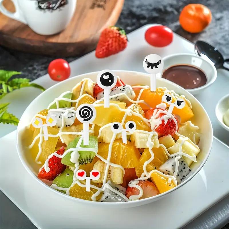 10pcs/set Cartoon Cute Baby Stainless Steel Fruit Fork with Small Ceramic Jar Household Creative Safety Children's Fruit Forks