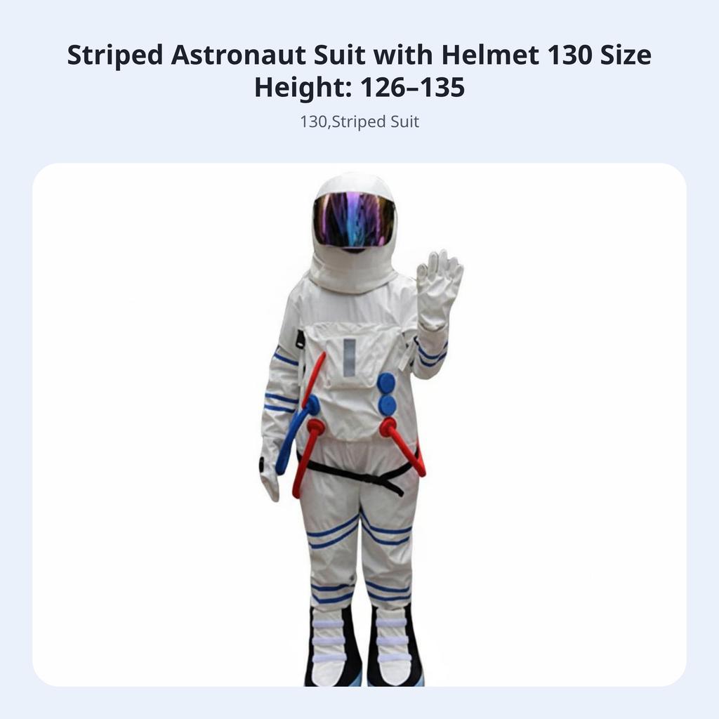 Astronaut Costume Performance Prop Full Full-Length Astronaut Suit Spacesuit Costume Front Fastener Space Explorer Jumpsuit