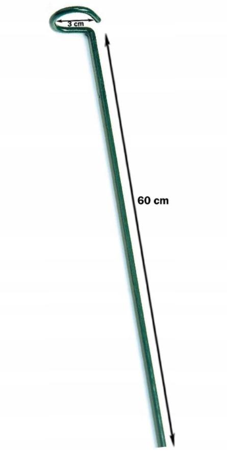Podpora do roślin stalowa 60 cm lakierowana proszkowo zielona, stabilna