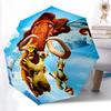 1pc Ice Age Characters Auto Open Close Umbrella, Portable Folding Design with 8-Rib Iron Frame, Outdoor for Fans, Travelers, Daily Use, Gift