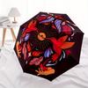 1pc Hummingbird Floral Automatic Open/close Folding Compact Umbrella, 8-Rib Sturdy Canopy, Lightweight Portable, Everyday Use, Gift, Outdoor Umbrella,