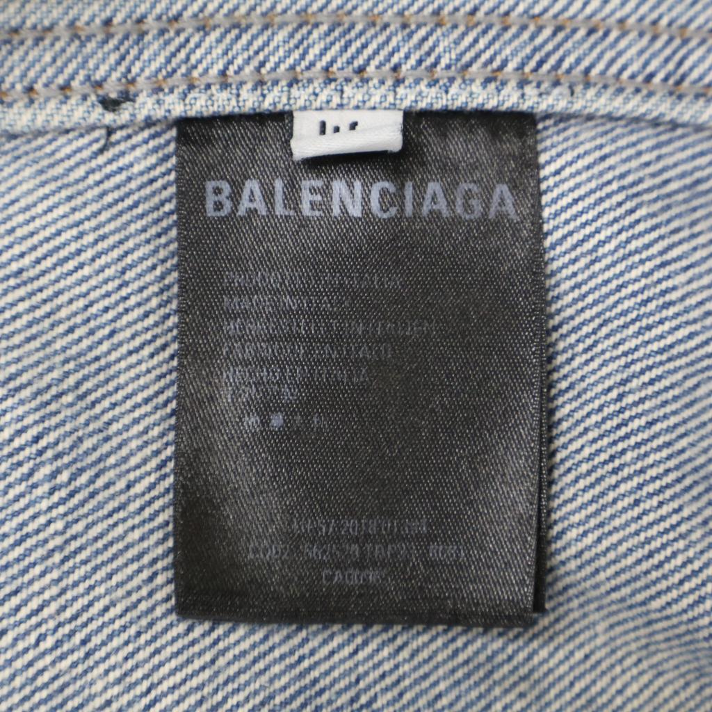 Balenciaga [Domestic Regular] 562529 Graphic Oversized Denim Jacket 46 Blue / multicolorUsed