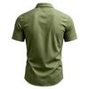 Camisa Casual de Manga Corta para Hombre Cuello de Botones Corte Ajustado Tejido Ligero Transpirable Camisa de Verano Primavera para Uso Diario