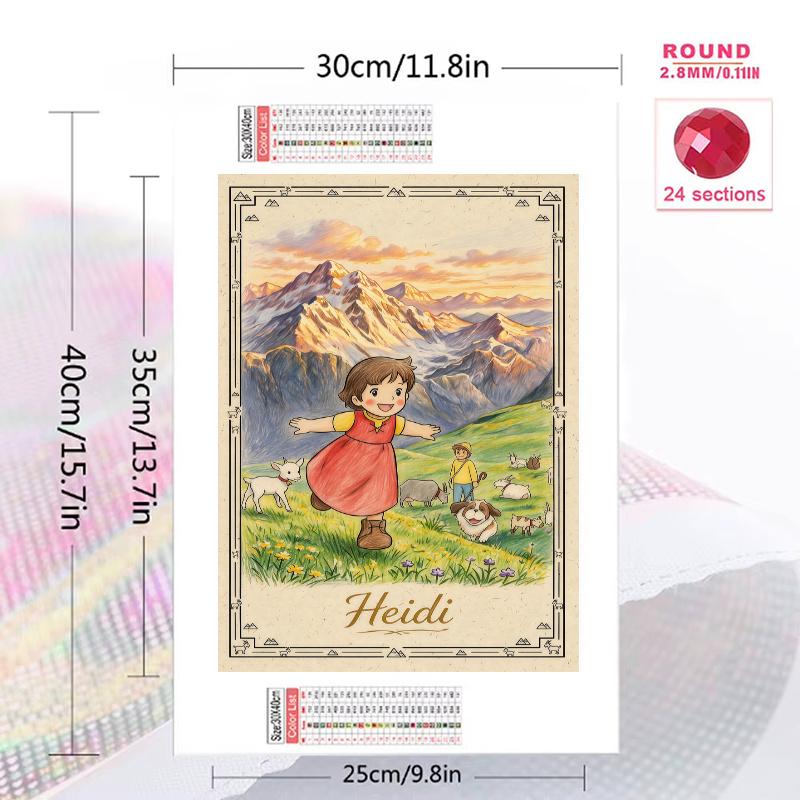 Heidi Alpine Adventure 100% Round Full Drill 5D DIY Diamond Painting Embroidery Cross Stitch Rhinestone Decor