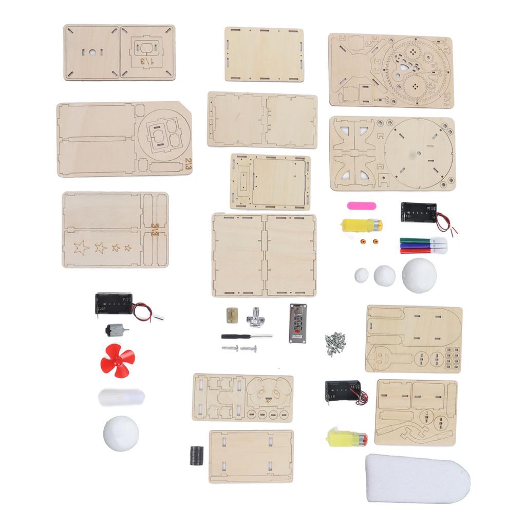 3D Wooden Puzzles for Kids 5 in 1 Model Building Kits DIY Wood Craft Assembly Project Gift Toys