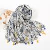 Spring New Cute Scarf Women Luxury Animal Design Tassels Long Shawl Soft Light Weight Viscose Hijab Owl Printed Floral Stoles