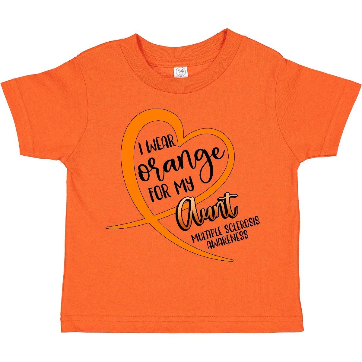 Inktastic I Wear Orange For My Aunt Multiple Sclerosis Awareness Toddler T-Shirt 160