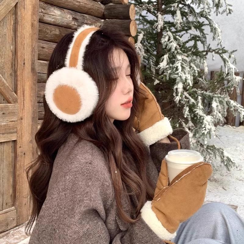 1PC Foldable Design Warm Earmuffs Winter Ear Protection Plush Earmuffs Cycling Protective Equipment Winter Supplies