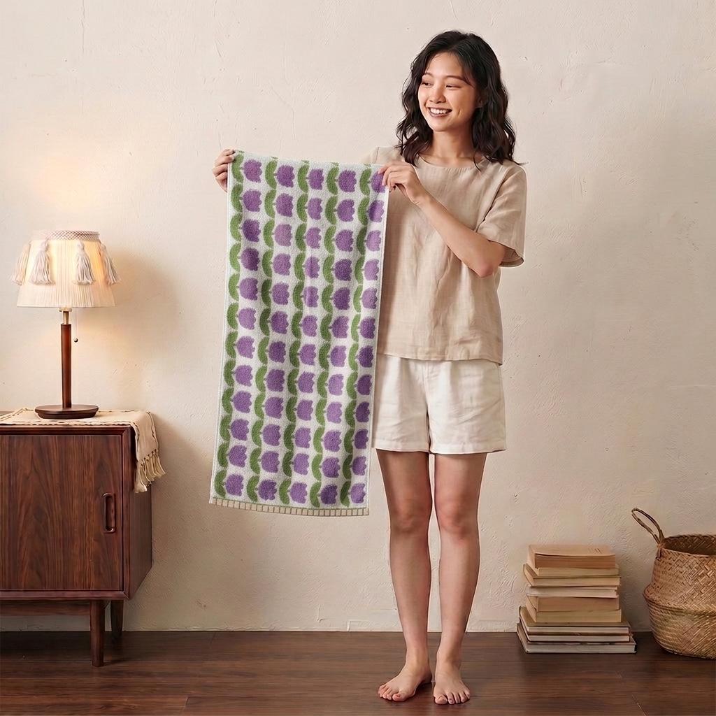 Colorful Polka Dot 100% Cotton Couples' Face Towel, Zero-Twist Yarn-Dyed, Thickened 110g, 35x75cm