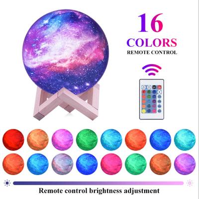 3D Moon Light Starry Sky Earth Light Remote Control Painting Pat Light Source