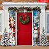 Merry Christmas Couplet Banner Santa Claus Snowman 1 Pair Polyester Indoor Outdoor Decor