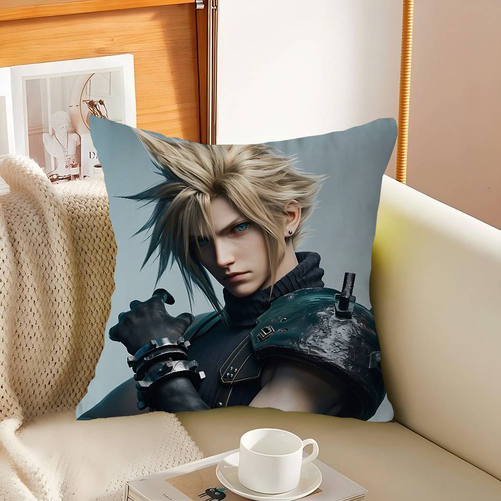 

C-Cloud Strife Stitch Lucky Dragon Pillow Cover Sofa Cushion Cover Home Room Decoration Children Gift 12x12Inch