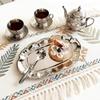 BROval Stainless Steel Cake Tray Afternoon Tea Dessert Plate Silver Jewelry Mirror Surface Storage Tray Trays Decorative OrganizerEY