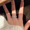 Fashion Light Luxury Romantic Star Small Rock Sugar Ring Daily Bright Galaxy Princess Square Micro Diamond Ring Female