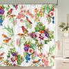 1 pièce Rideau de douche en tissu polyester à motif floral coloré Tissu imperméable Rideau de salle de bain Rideau de séparation anti-moisissure