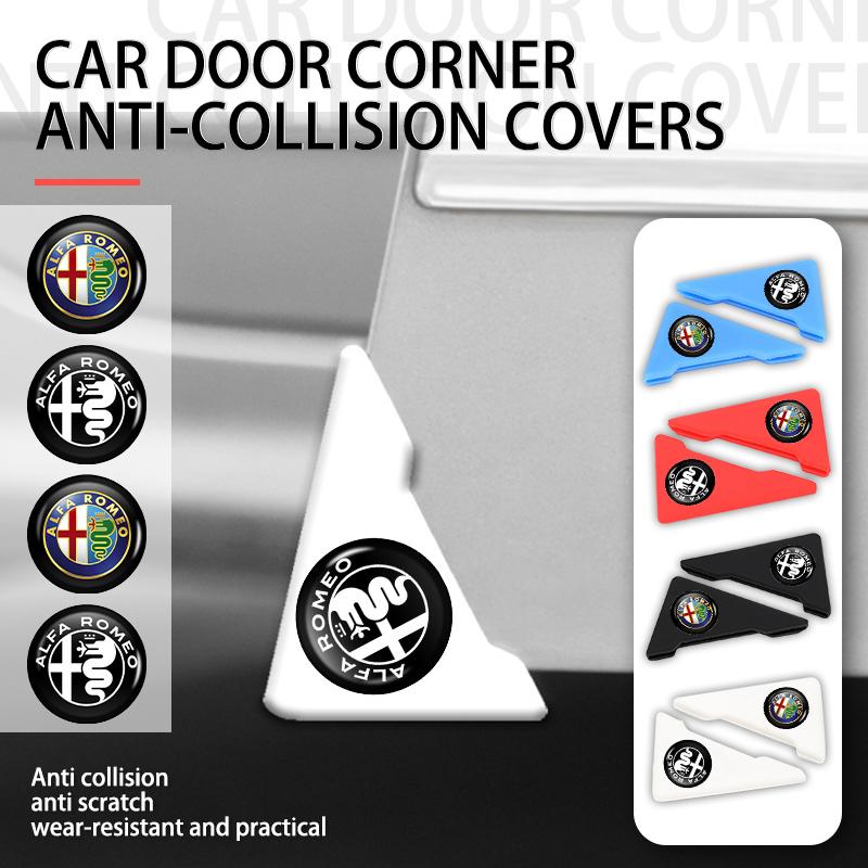 BQVLT1 For Alfa Romeo Car Door Corner Anti-collision Cover Protective Sticker Accessories 159 Giulietta 156 147 Giulia Mito GT Stelvio