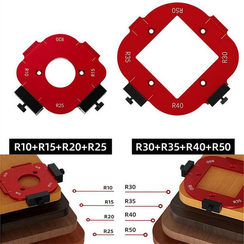 Radius Jig Router Templates 2X Router Corner Templates Routing Guide Set Aluminum Alloy Arc Cutting Auxiliary Tool For Carpenter