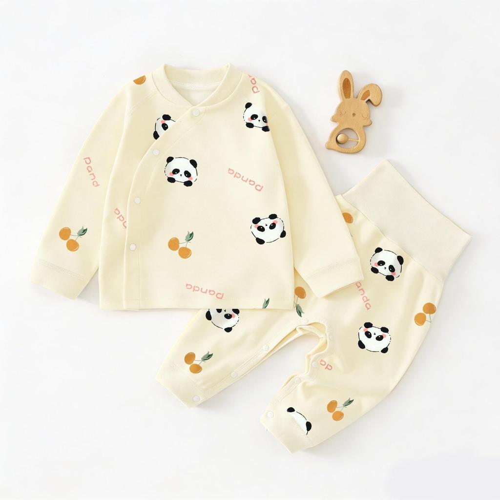 Spring & Fall Kids' Boneless Cotton Underwear Set: High-Waisted Base Layer for Boys & Girls