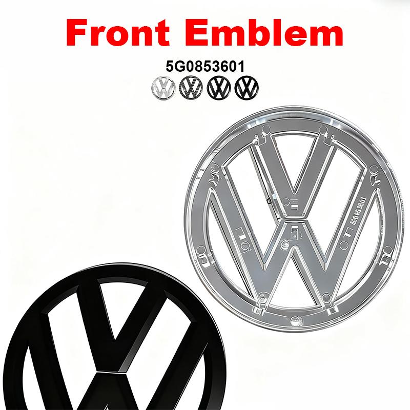 JQTYB1 1Pcs 135mm 112mm ABS Car Front Hood Cover Sticker Trunk For Volkswagen Golf 7 VW MK7 2014-2017 Logo Auto Badge Decal Accessories