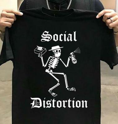 Skeleton Social Distortion Μαύρα μπλουζάκια Unisex