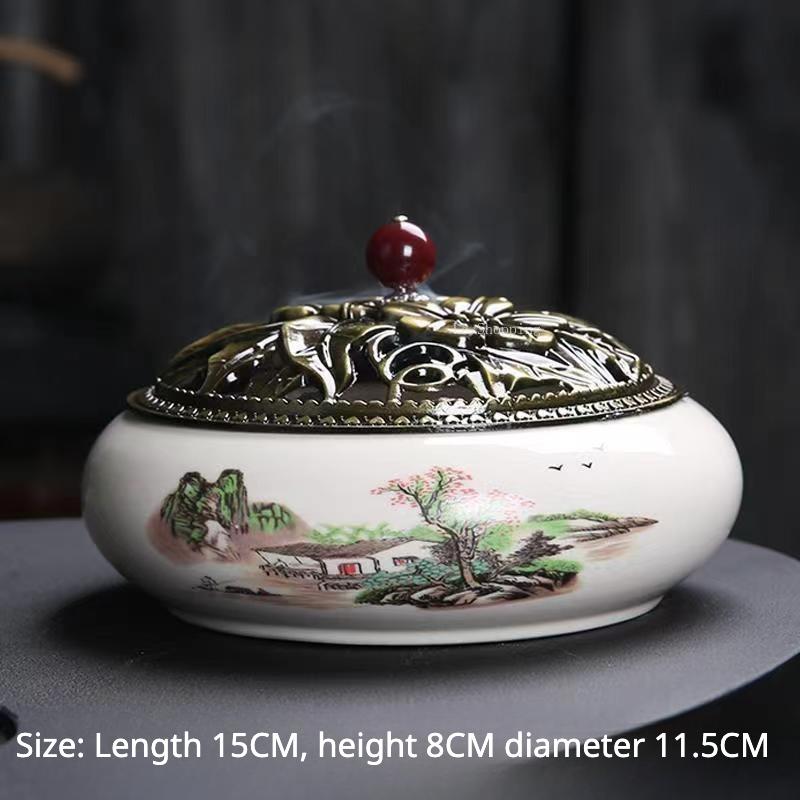 Ceramic Censer Stick Incense Holder Home Ancestral Hall Interior Zen Tea Ceremony Office Bedroom Decoration Aromath Appliances
