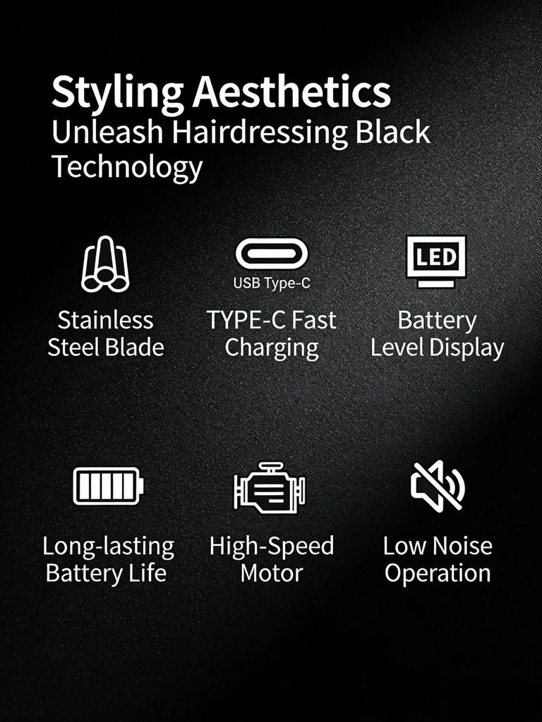 Professional Electric Hair Clipper Set for Barbers - Includes Carving Tool