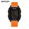 SANDA 2211 Leisure Men's Electronic Watch Multi functional Square Dial Calendar Sports Fluorescent Waterproof Digital Watch