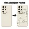 White Flowers Print Case For Samsung Galaxy S26 S25 Ultra S24 Plus S23 S22 Ultra Magnetic For Magsafe Liquid Silicone Cover