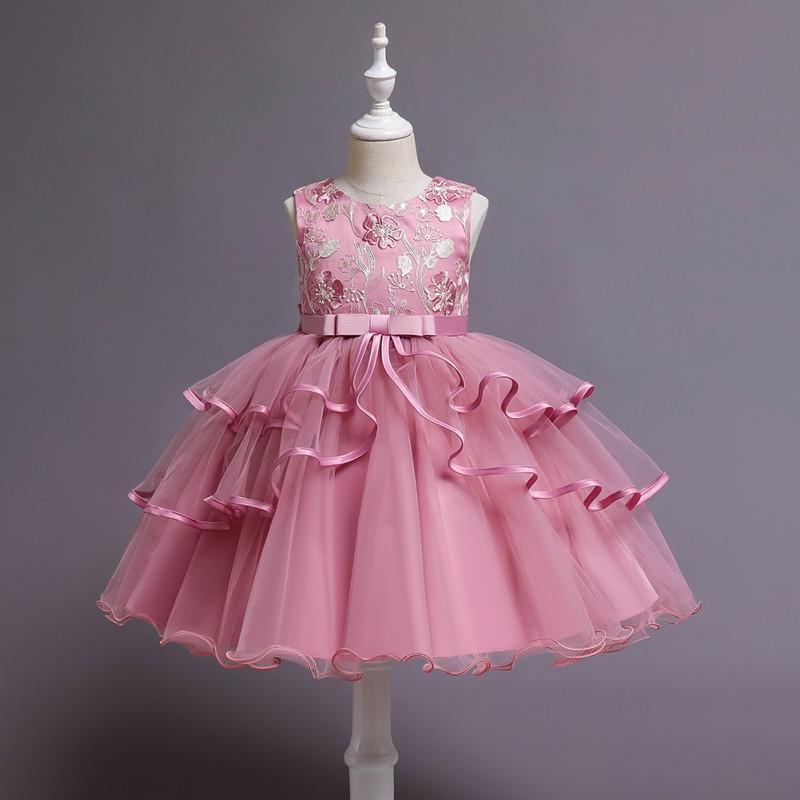 Girls Princess Tulle Dress Birthday Piano Performance Formal Gown Toddler 100-150cm