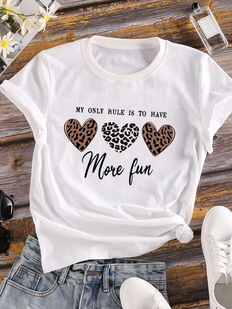(Asian Size) Flower Letter Trend Female Top Fashion Graphic Short Sleeve T-shirts Casual T Shirt  Lady Printed Clothing Women Tee