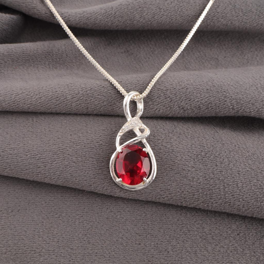 Natural Pink Rubellite Gemstone 925 Sterling Silver Jewelry Zircon Pendant 1.22" CZP-13-15