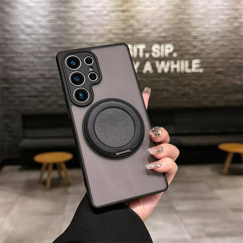 Case for Samsung S26 S25 S24 S23 ULTRA PLUS Rotating Bracket Protective Case Magnetic Wireless Charging Tough Shell Plain