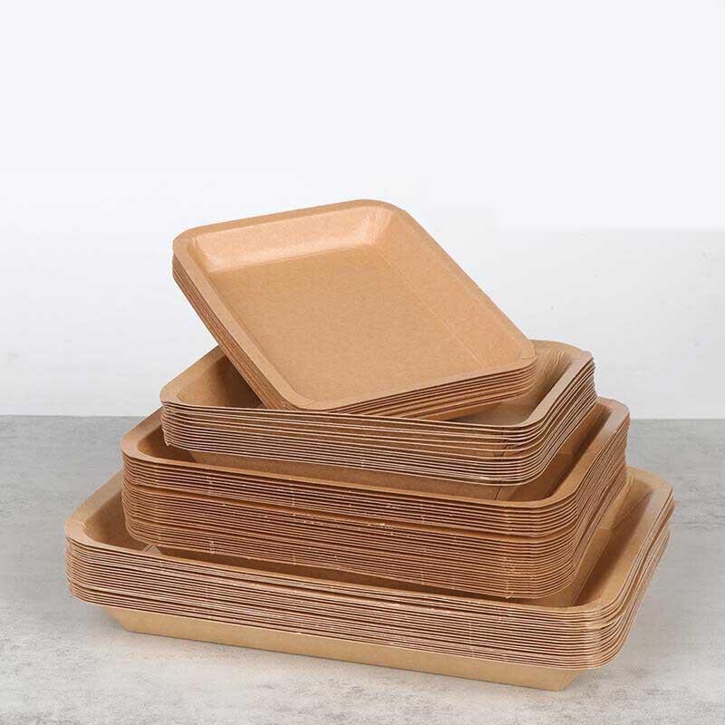 Abdo Disposable Square Kraft Paper Food Trays