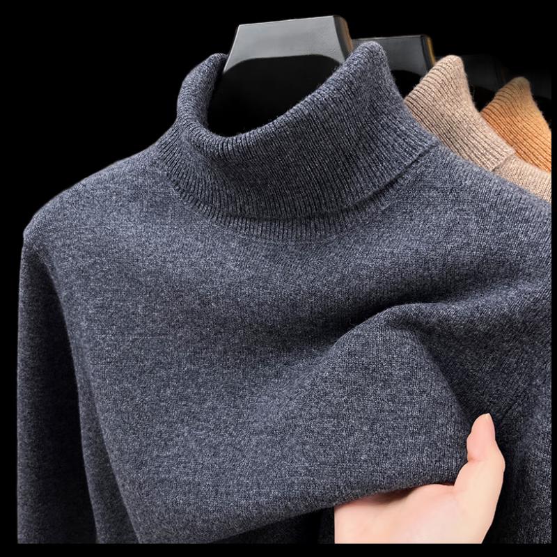 Yi Li Teng Herren 100% Reine Wolle Verdickter Rollkragenpullover YTMFQ9002